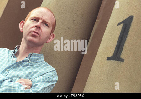 Alan McGee von Creation Records, der Mann, Primal Scream und Oase in Glasgow, Schottland unterzeichnet Stockfoto