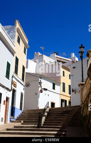 Blick auf die Zitadelle, Menorca, Balearen, Spanien Stockfoto