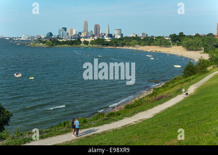 INNENSTADT VON SKYLINE EDGEWATER PARK CLEVELAND LAKE ERIE CUYAHOGA COUNTY OHIO USA Stockfoto