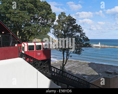 Dh South Bay Scarborough North Yorkshire Standseilbahn Cliff Lift absteigend nach South Beach uk Standseilbahnen Stockfoto