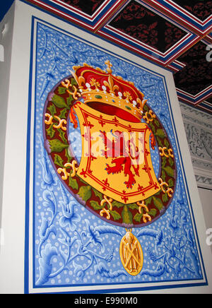 Wappen des Königs Outer Hall Stirling Castle royal Apartments Stockfoto