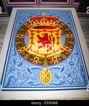 Wappen des Königs Outer Hall Stirling Castle royal Apartments Stockfoto