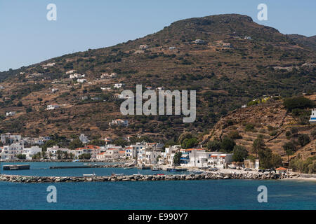 Griechenland, Kykladen, Andros, Ormos Korthiou Stockfoto