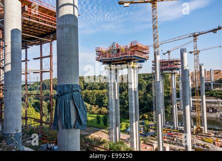 Bau der Lahntalbrücke bei Limburg / Lahn im September 2014 Stockfoto