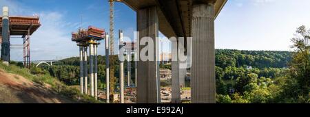 Bau der Lahntalbrücke bei Limburg / Lahn im September 2014 Stockfoto