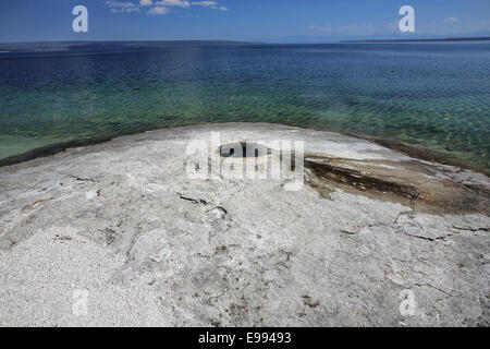 Großer Kegel-Geysir in der West Thumb Geyser Basin von Yellowstone National Park in Wyoming USA Stockfoto