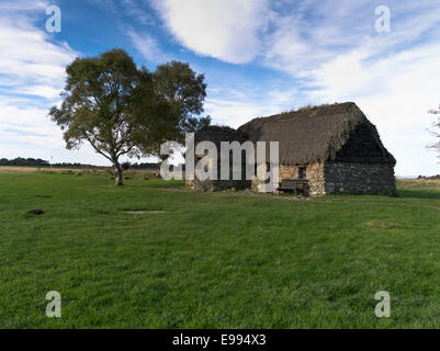 dh Culloden Schlachtfeld CULLODEN MOOR INVERNESSSHIRE alt Leanach Cottage Szene des Hochlandes Jacobite Schlacht Stockfoto