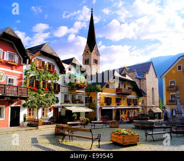 Malerischen Platz im österreichischen Ort Hallstatt Stockfoto