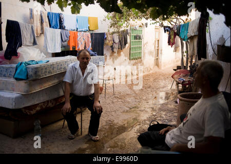 Temporäre Einwanderer aus Rumänien gekommen, um moralische de Calatrava, Ciudad Real, Spanien, in der Weinlese zu arbeiten. Stockfoto