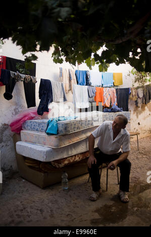 Temporäre Einwanderer aus Rumänien gekommen, um moralische de Calatrava, Ciudad Real, Spanien, in der Weinlese zu arbeiten. Stockfoto