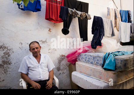 Temporäre Einwanderer aus Rumänien gekommen, um moralische de Calatrava, Ciudad Real, Spanien, in der Weinlese zu arbeiten. Stockfoto