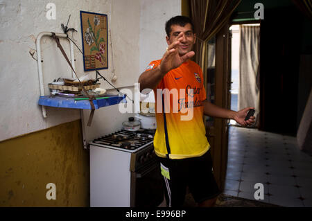 Temporäre Einwanderer aus Rumänien gekommen, um moralische de Calatrava, Ciudad Real, Spanien, in der Weinlese zu arbeiten. Stockfoto