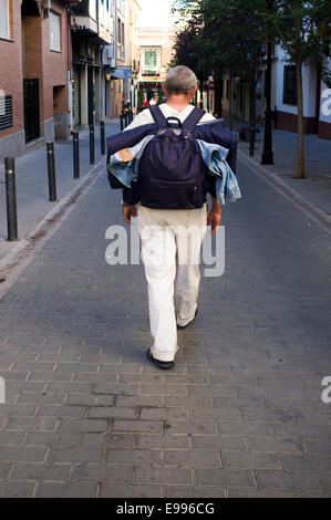 Temporäre Einwanderer kommen, Valdepeñas, Ciudad Real, Spanien, in der Weinlese zu arbeiten. Sie leben in ärmlichen Verhältnissen und gehen Sie zu co Stockfoto