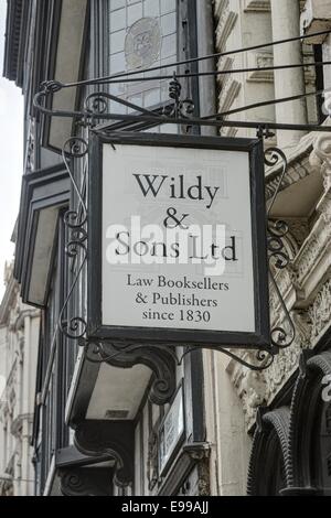 rechtliche Buchhändler, Fleet Street, London Stockfoto