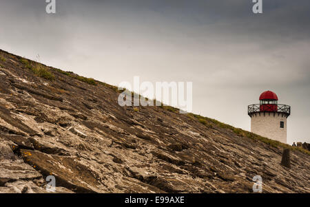 Burry Port Leuchtturm befindet sich in der Nähe von Lllanelli, Carmarthenshire, Wales. VEREINIGTES KÖNIGREICH. Stockfoto