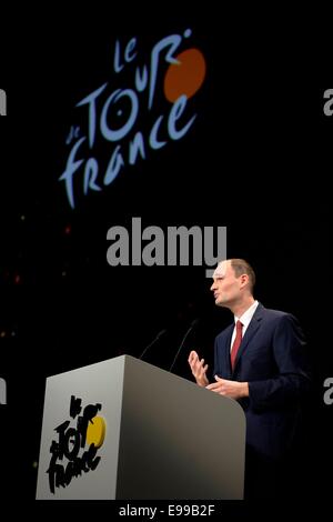 Paris, Frankreich. 22. Oktober 2014. Die Präsentation und Einführung der Tour de France Radsport Tour 2015. Jean Etienne Amaury Credit: Aktion Plus Sport/Alamy Live-Nachrichten Stockfoto