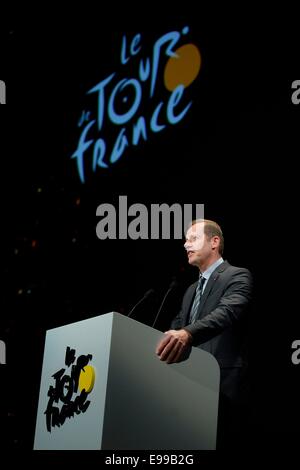 Paris, Frankreich. 22. Oktober 2014. Die Präsentation und Einführung der Tour de France Radsport Tour 2015. Christian Prudhomme Director Credit: Aktion Plus Sport/Alamy Live-Nachrichten Stockfoto