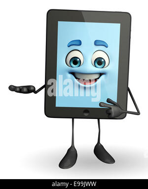 Cartoon-Figur des Tab präsentiert Stockfoto