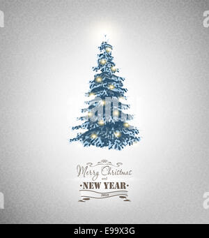 Weihnachten Hintergrund mit Rentier und Winterbäume Stockfoto