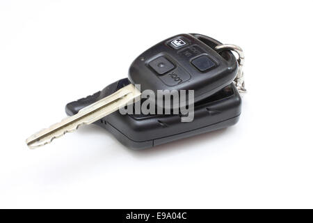 Der Schlüssel aus dem Auto mit Knöpfen Stockfoto