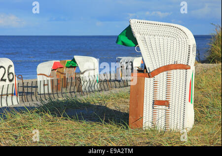 Strandkörbe an der Nordsee, Deutschland Stockfoto