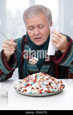 Kranker Mann Stockfoto