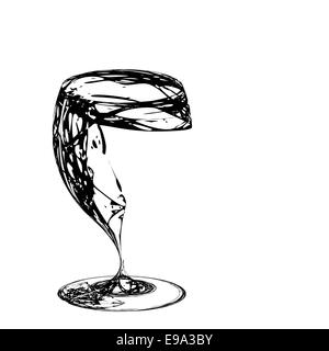 stilisierte Weinglas für Fehler Stockfoto