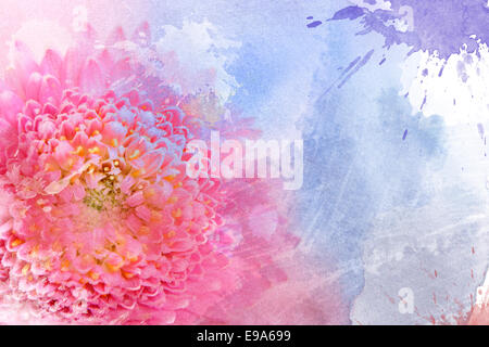 Aquarell rosa Blume Stockfoto