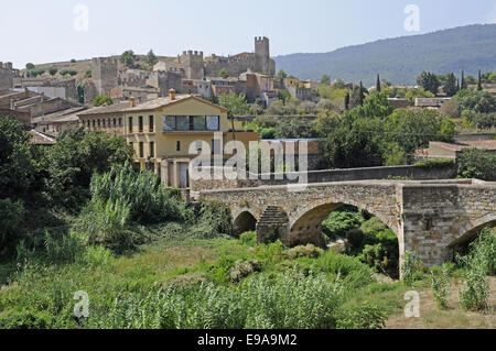 Stadtbild, Montblanc, Spanien Stockfoto