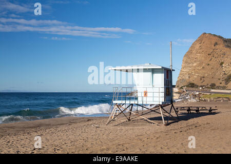 California Rettungsschwimmer post am Sandstrand Stockfoto