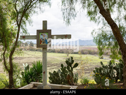 Bewölkter Tag an Santa Ines Mission Kalifornien Stockfoto