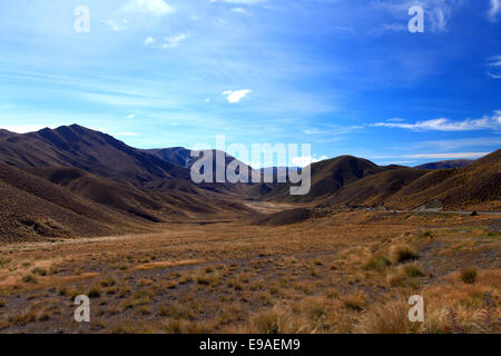 Trocknen der Bergkette am Lindis Pass Stockfoto