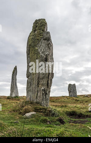 Standing Stones von den Callanish Steinkreis 2 (Cnoc Ceann eine ' Ghàrraidh), Isle of Lewis Scotland UK Stockfoto