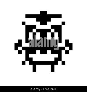 einfache Monster Pixel Gesicht Stockfoto