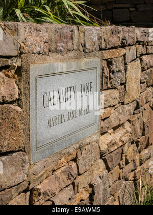 Calamity Jane Grab Marker. Mount Moriah Cemetery in Deadwood, South Dakota, USA Stockfoto