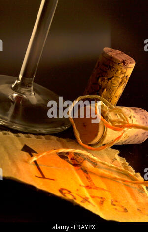 Korken von Weinflaschen, detail Stockfoto