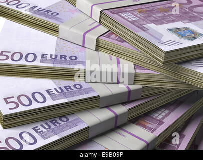 Geldbündel, Euro-Banknoten Stockfoto