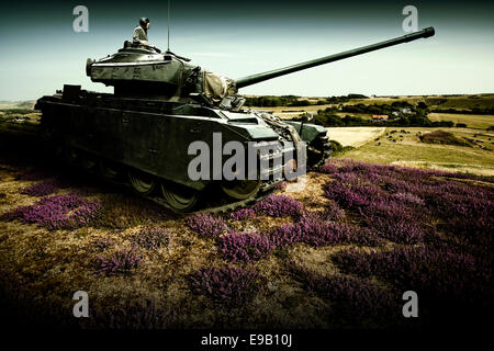 Centurion Tank Headon Warren, Ginster, Alum Bay, The Needles, Isle Of Wight, Großbritannien Stockfoto