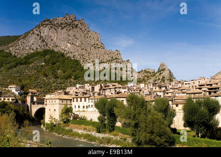 Stadtbild von Entrevaux, Provence-Alpes-Côte d ' Azur, Frankreich Stockfoto