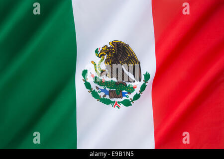 Die Nationalflagge von Mexiko Stockfoto