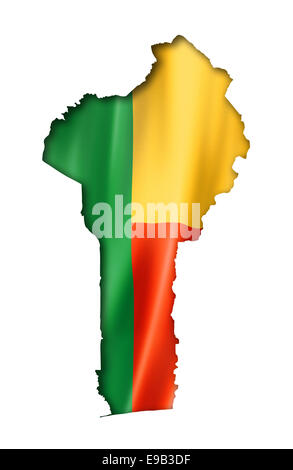 Benin-Flagge abzubilden, drei dimensionalen Render, isoliert auf weiss Stockfoto