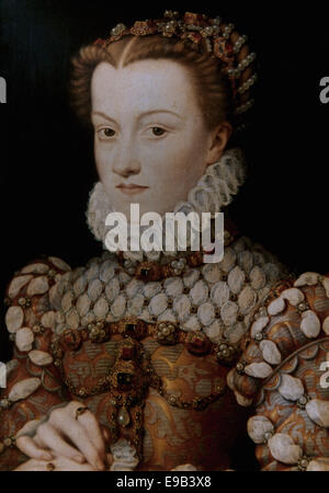 Elisabeth von Österreich (1554-1592) Königin von Frankreich. Porträt des französischen Renaissance Malers François Clouet (1510-1572), 1571. Stockfoto