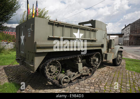 Rückansicht des M3 Halbkettenfahrzeug in Stavelot Stockfoto