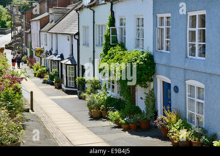 Reihe von Hütten, untere Breite Straße, Ludlow, Shropshire, England, Vereinigtes Königreich. Europa Stockfoto