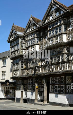 Das 15. Jahrhundert Fachwerk Feathers Hotel, Stierkampfarena, Ludlow, Shropshire, England, Vereinigtes Königreich. Großbritannien, Europa Stockfoto