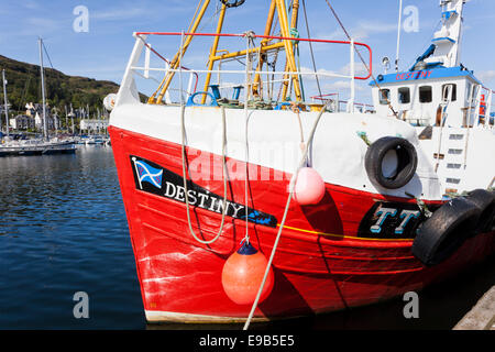 Ein Fischerboot vor Anker im Hafen von Tarbert, Argyll & Bute, Scotland UK Stockfoto