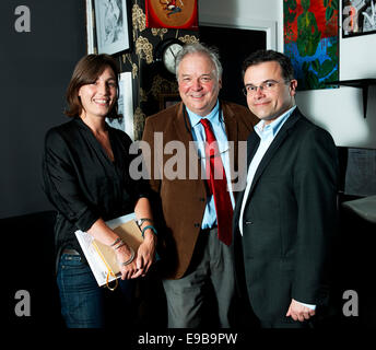 Merryn Somerset Webb, Martin Vander Weyer und Oliver Kamm beim Soho Literary Festival Stockfoto