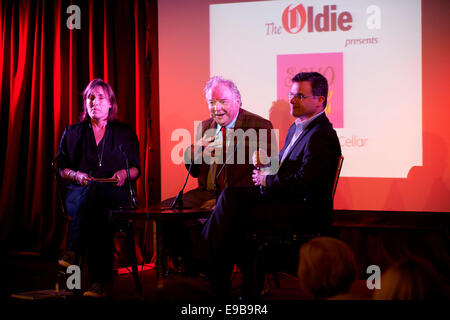 Merryn Somerset Webb, Martin Vander Weyer und Oliver Kamm beim Soho Literary Festival Stockfoto