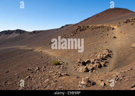 Sliding Sands Trail im Haleakala Krater; Haleakala National Park, Maui, Hawaii. Stockfoto