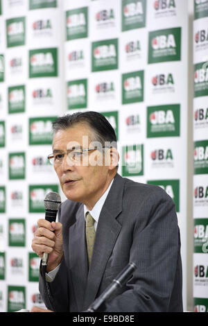 Tokio, Japan. 23. Oktober 2014. Yasuhiko Fukatsu, 23. Oktober 2014 - Basketball: Pressekonferenz Japan Basketball Association in Tokyo, Japan. © AFLO SPORT/Alamy Live-Nachrichten Stockfoto